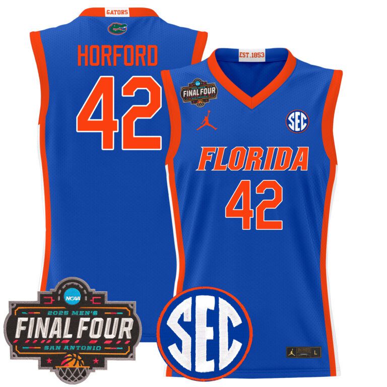 Men Florida Gators #42 Horford blue 2025 Final Four Patch NCAA Jersey style 2->ncaa teams->NCAA Jersey